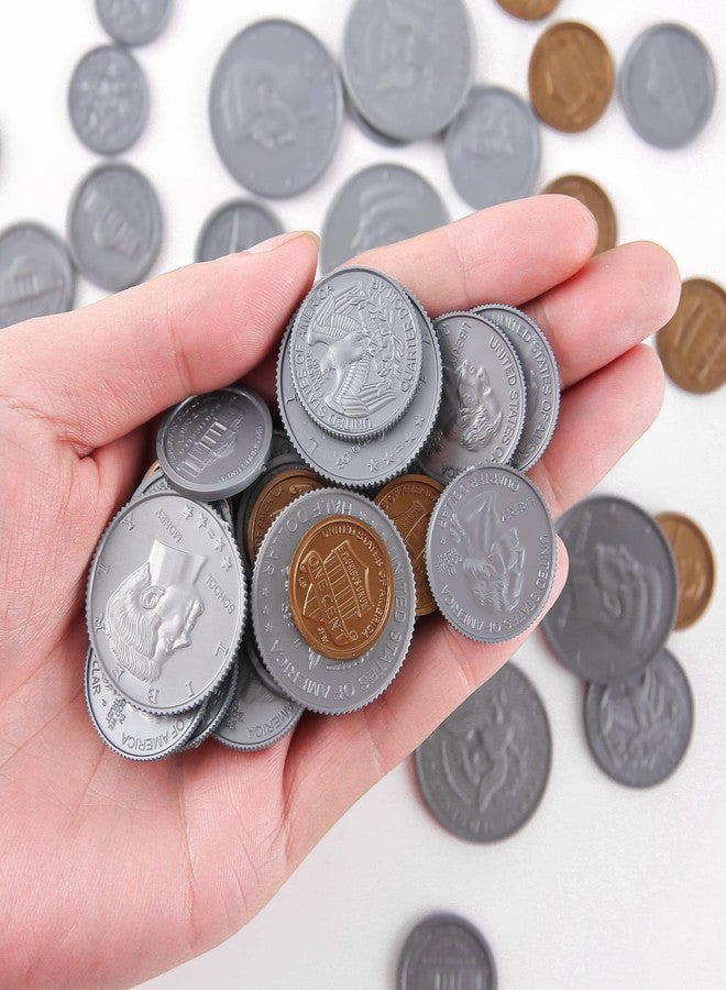 YTYOTO 100 Pcs Fake Coins for Kids Learning, Plastic Play Coins for Teaching, 100 Nickels for Kids Pretend Play Store Or Cash Register - Image 4